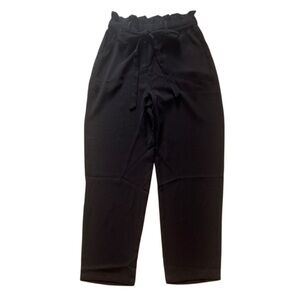 Ginasy Women's Black Tie-Waist Trousers – Stylish, Comfortable, Versatile